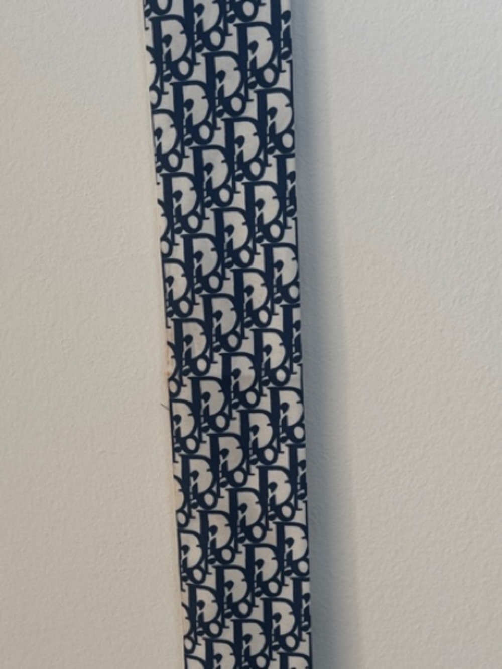 J’ADIOR Navy & White Monogram Ribbon Strap
